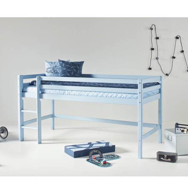 Hoppekids ECO Dream halvhøj seng - Dream blue - 90 x 200 cm