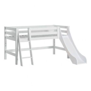 Hoppekids ECO Luxury halvhøj seng med rutsjebane og skrå stige