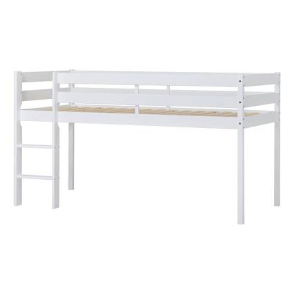 Hoppekids ECO Comfort halvhøj seng 90x200 cm - Hvid