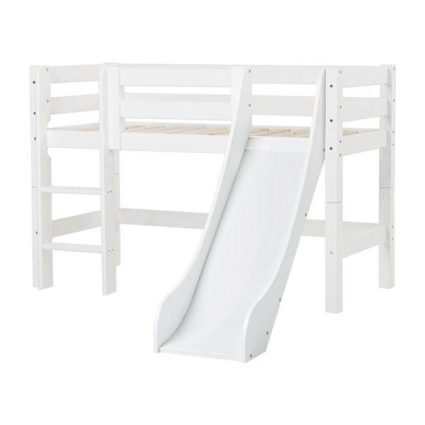Hoppekids ECO Luxury halvhøj seng med rutsjebane og stige - 70x160