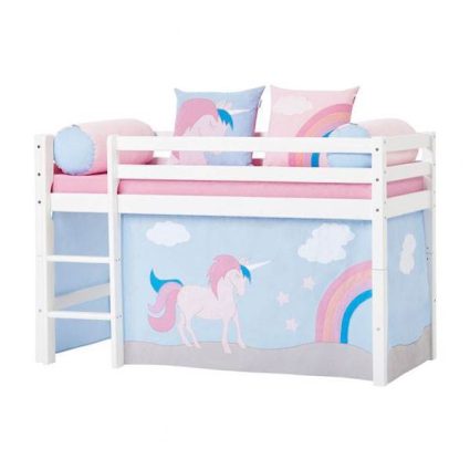Hoppekids Forhæng til halvhøj- og etageseng, Unicorn